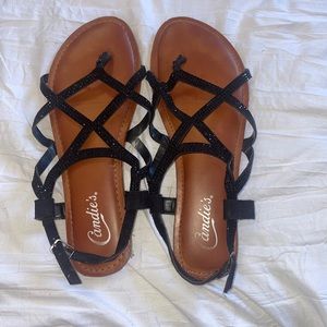 Candies Black Bedazzle Sandles size 7 1/2
